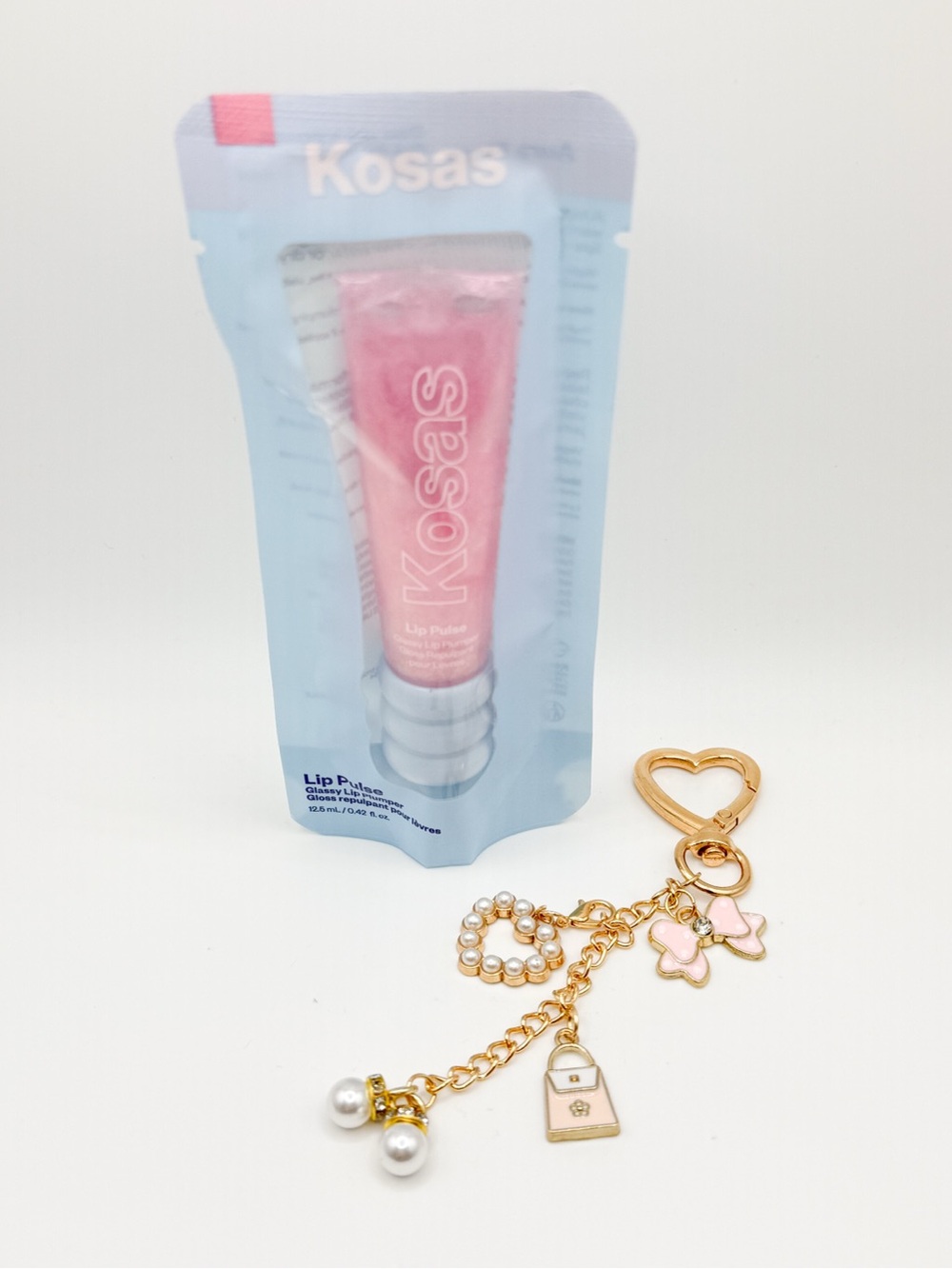 Kosas Lip Pulse Aura Flare Lip Plumper w/ Pink Boutique Charm Gift Set
